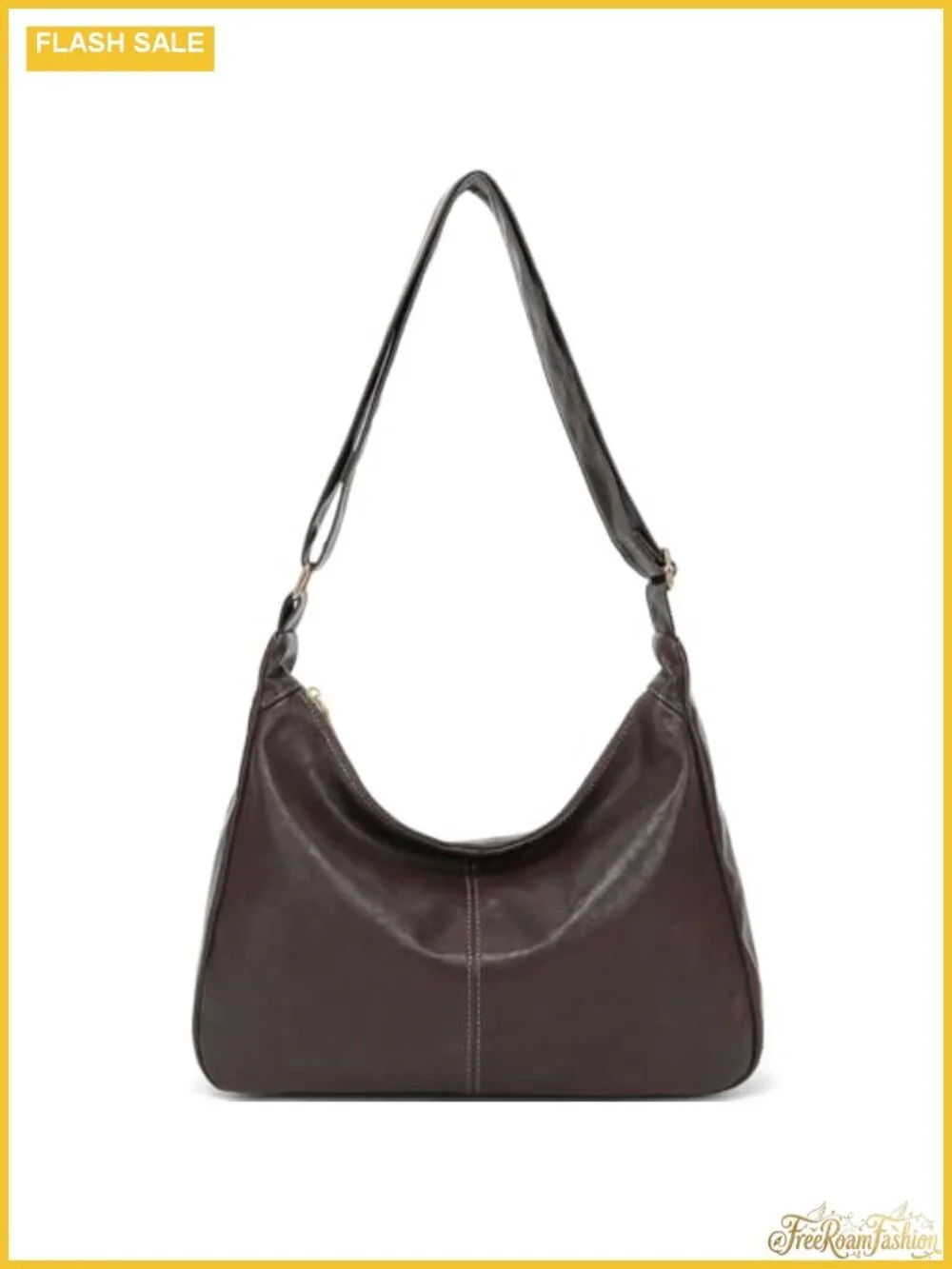 Vegan Leather Hobo Bag for Women, Slouchy Shoulder Tote, Adjustable Crossbody